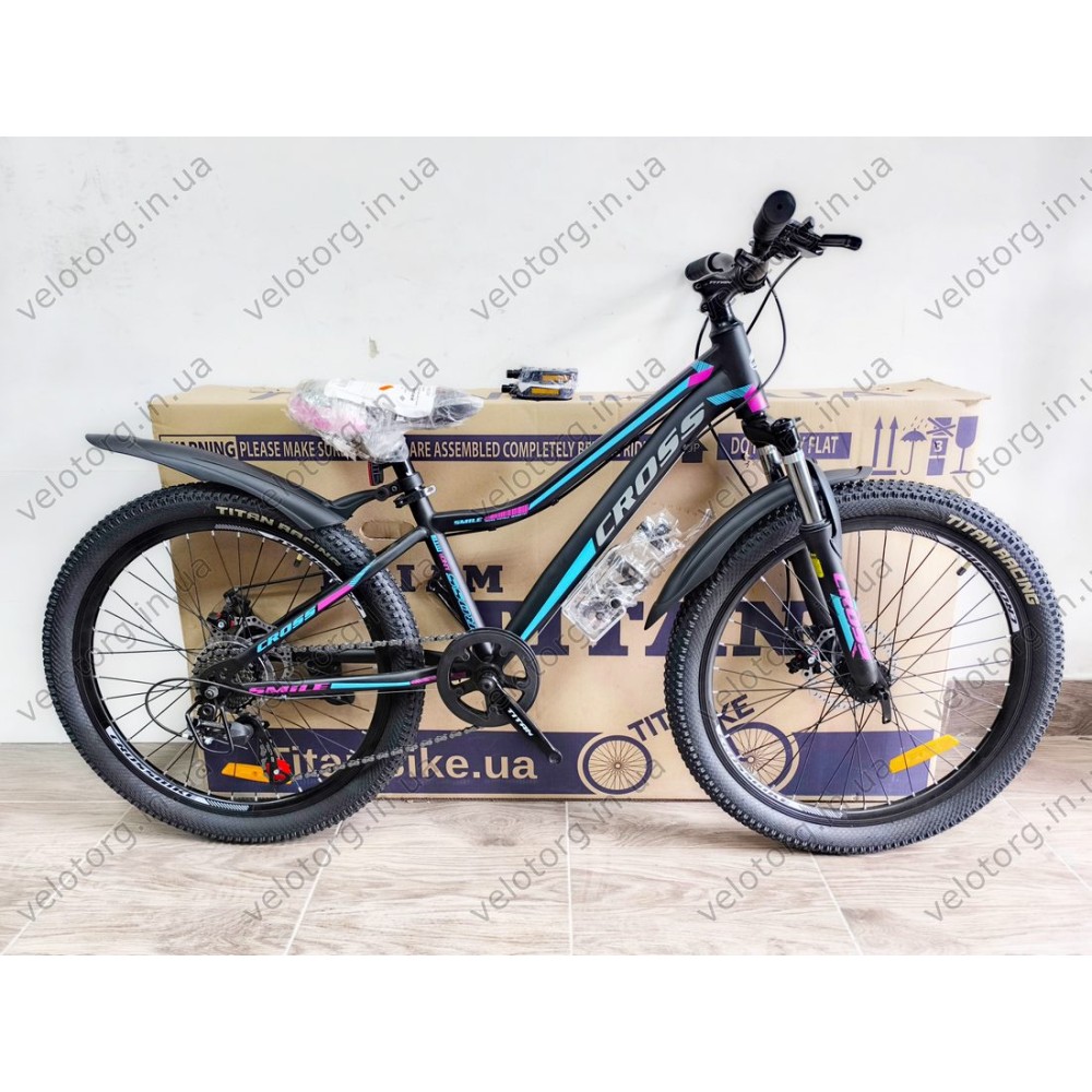 Купити Велосипед Cross Smile 24 Рама-12 black-pink за ціною 6 700